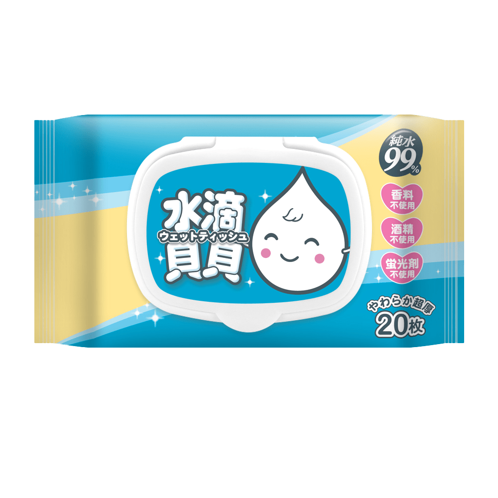 【員購專區】水滴貝貝 超厚純水柔濕巾20抽x3入組(附蓋)