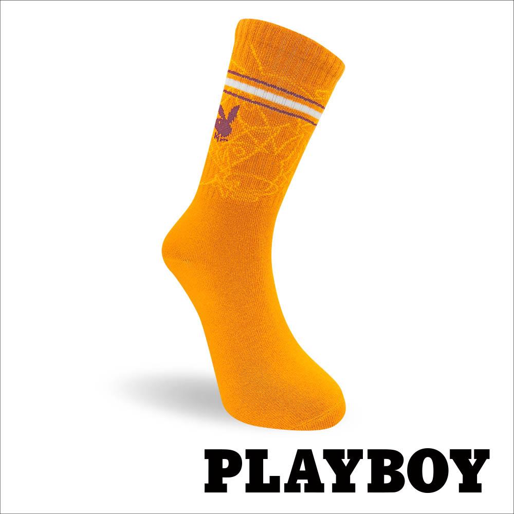 【襪款任選4雙$395 、9雙$750】PLAYBOY 繽紛兔頭女中筒休閒襪-土黃 (BD4523)