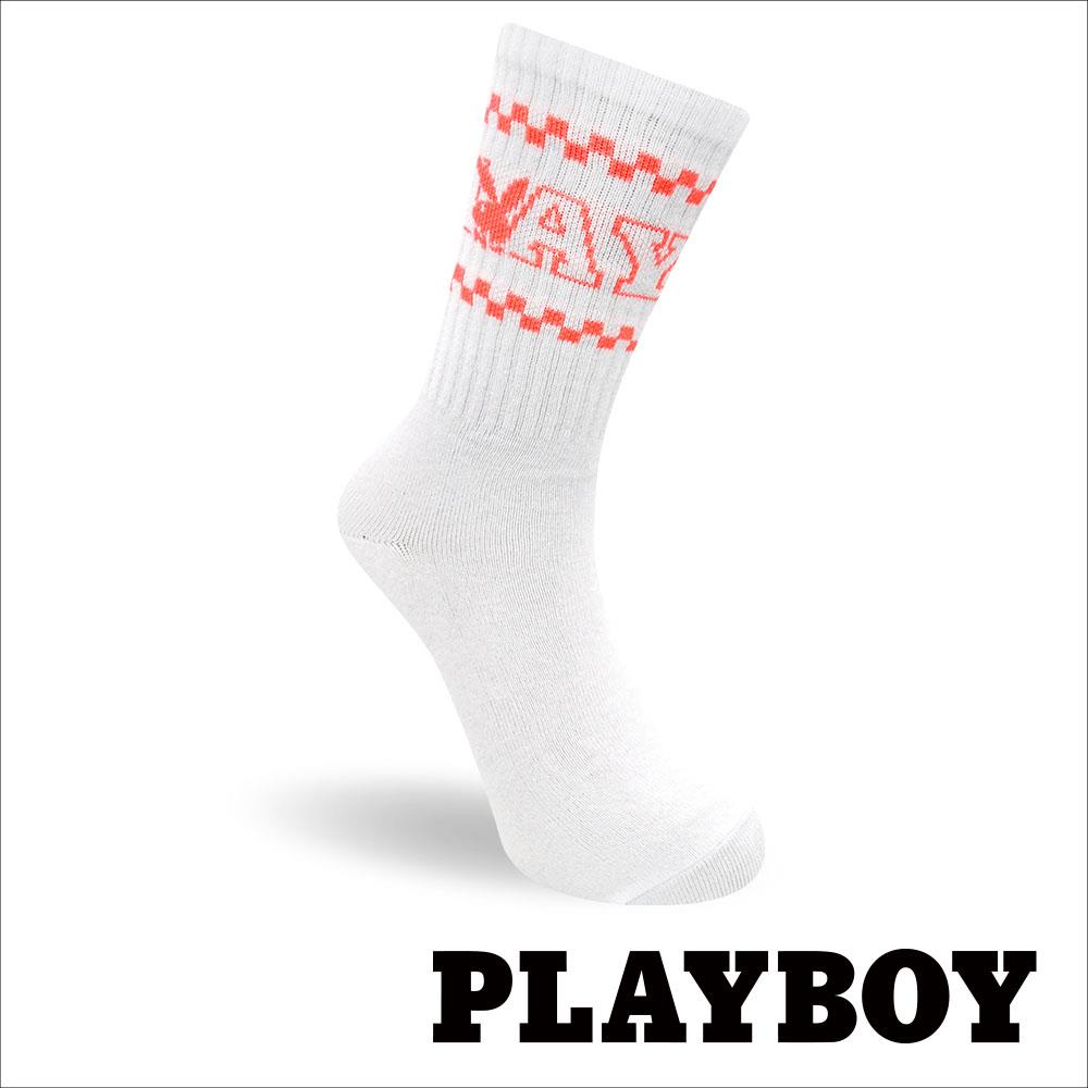 【襪款任選4雙$395 、9雙$750】PLAYBOY 方格女高筒休閒襪-白 (BD4923)