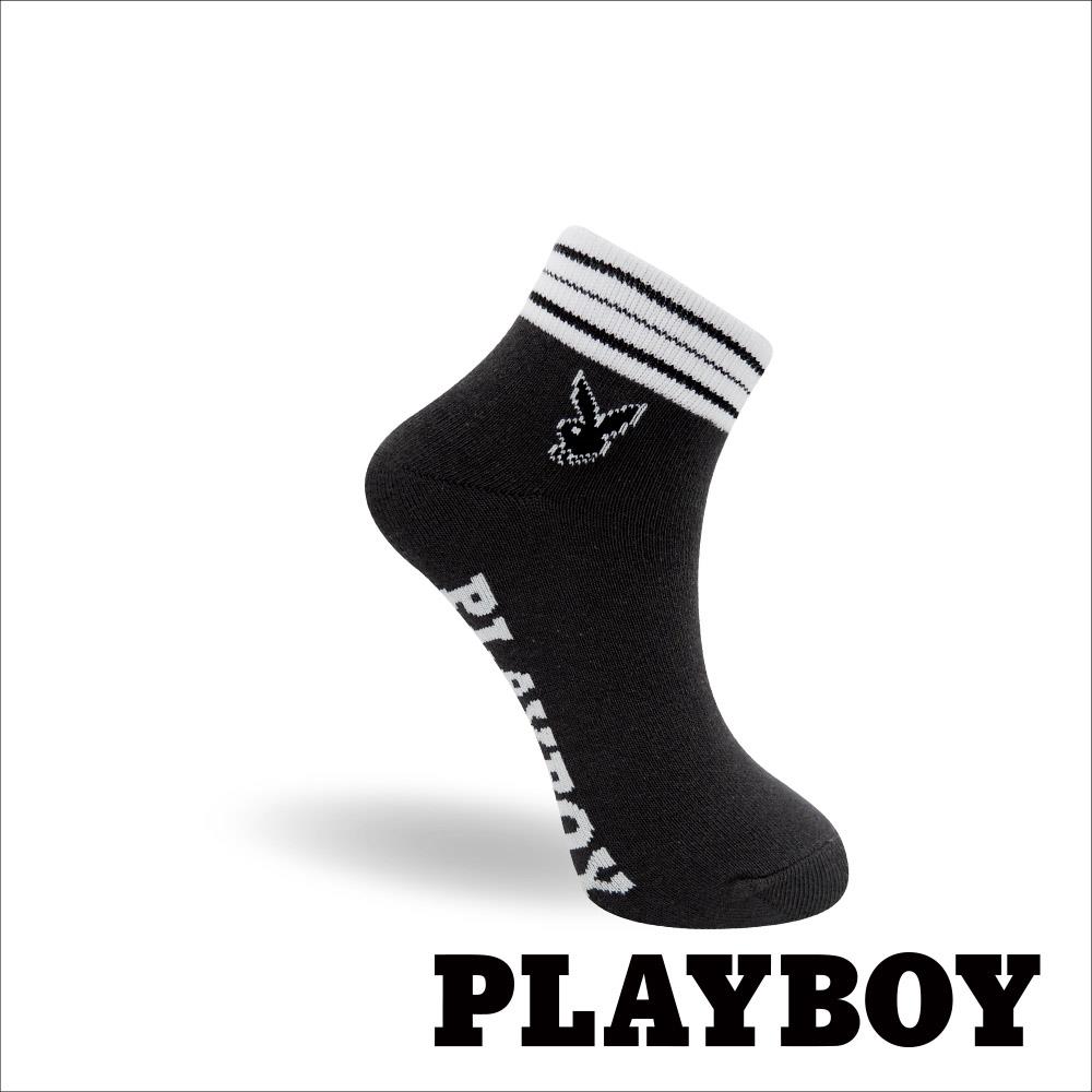 【襪款任選4雙$395 、9雙$750】PLAYBOY 亮彩線性女短襪-深灰 (BY6623)