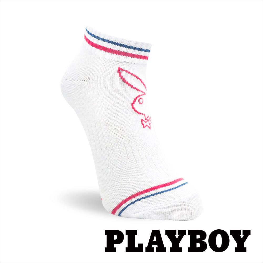 【襪款任選4雙$395 、9雙$750】PLAYBOY 雙雙兔消臭女襪-白 (BY8823)