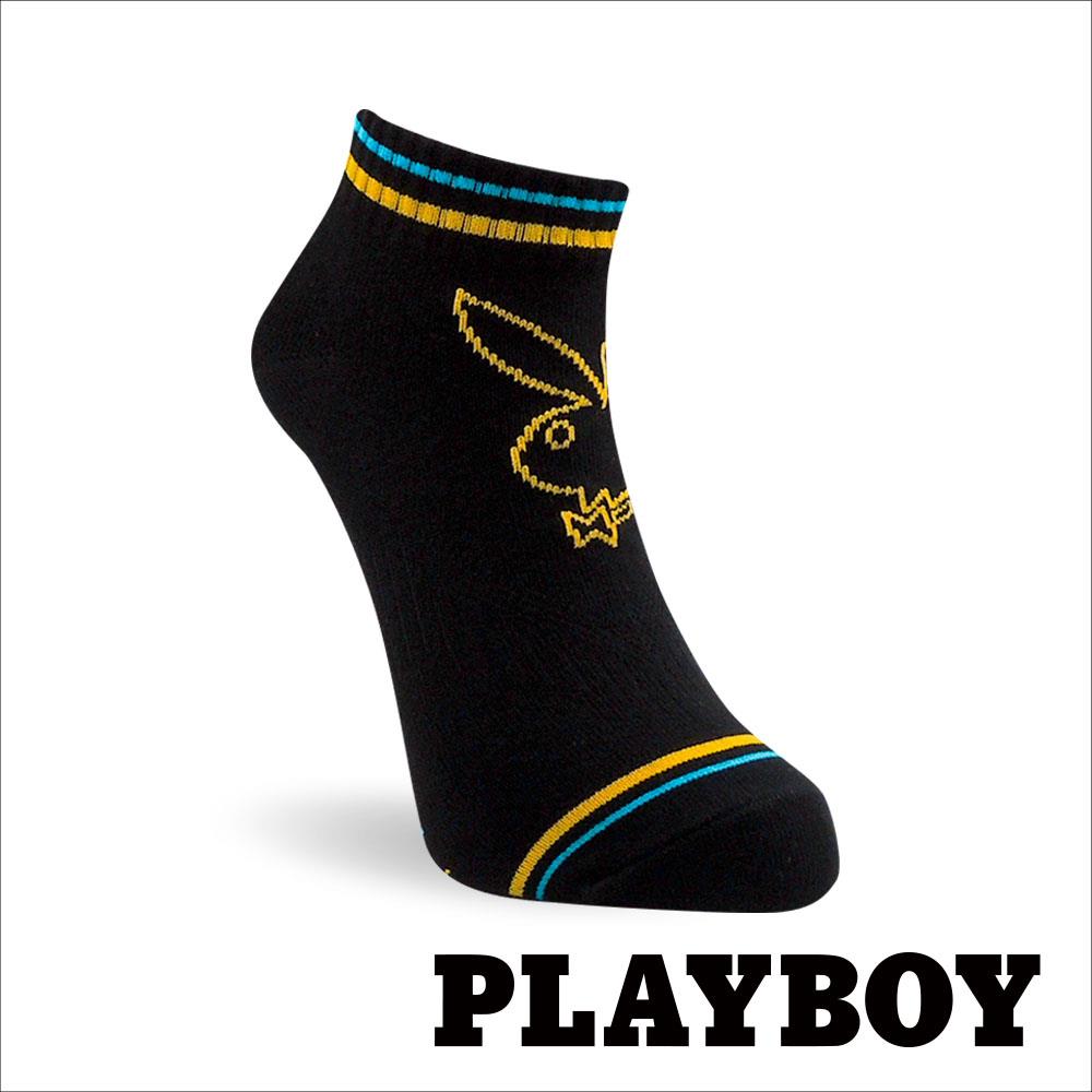 【襪款任選4雙$395 、9雙$750】PLAYBOY 雙雙兔消臭女襪-黑 (BY8823)