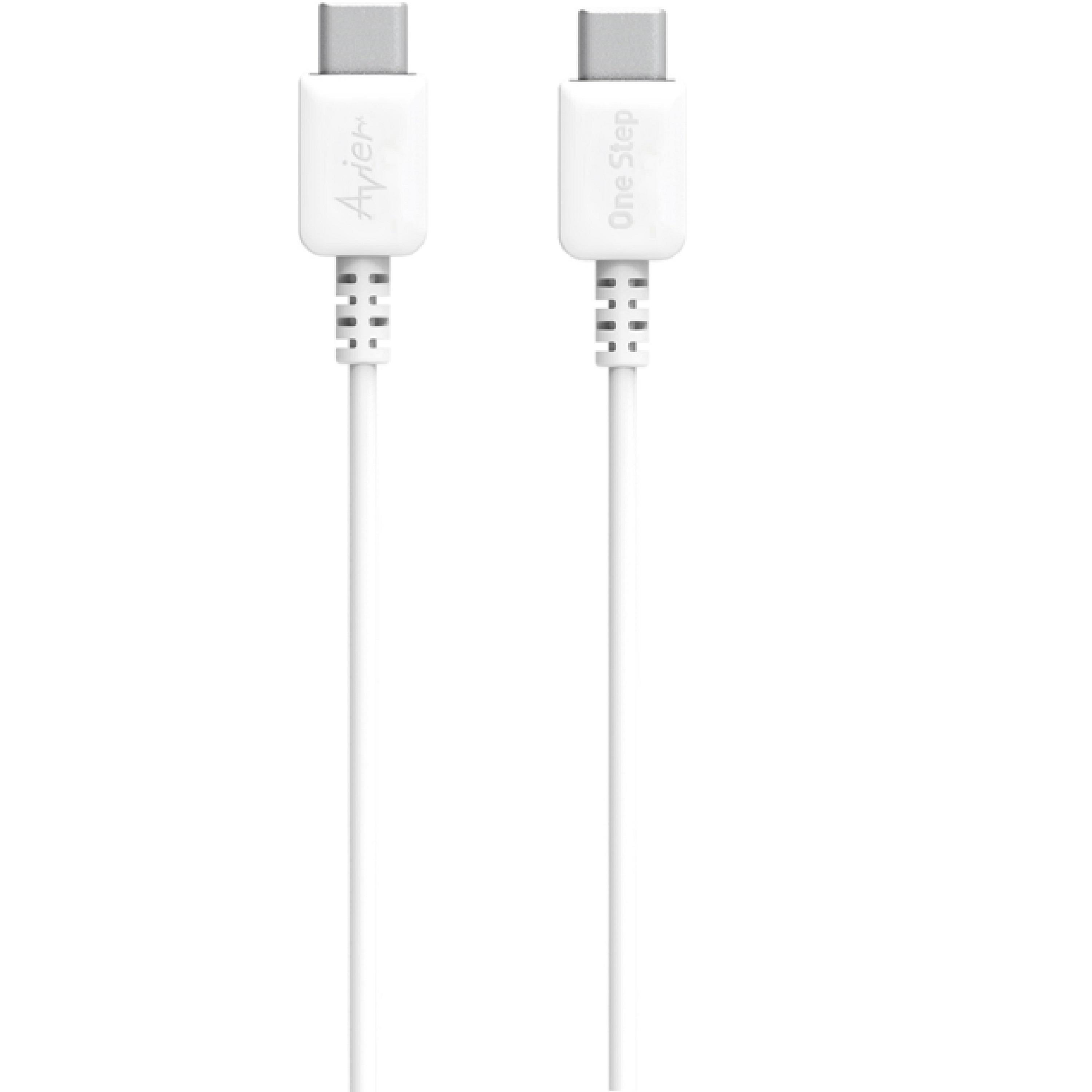 【Avier】USB-C環保快充傳輸線白色((AVOTCC12WT)(1.2M)(One Step Terra USB-C to USB-C Cable))