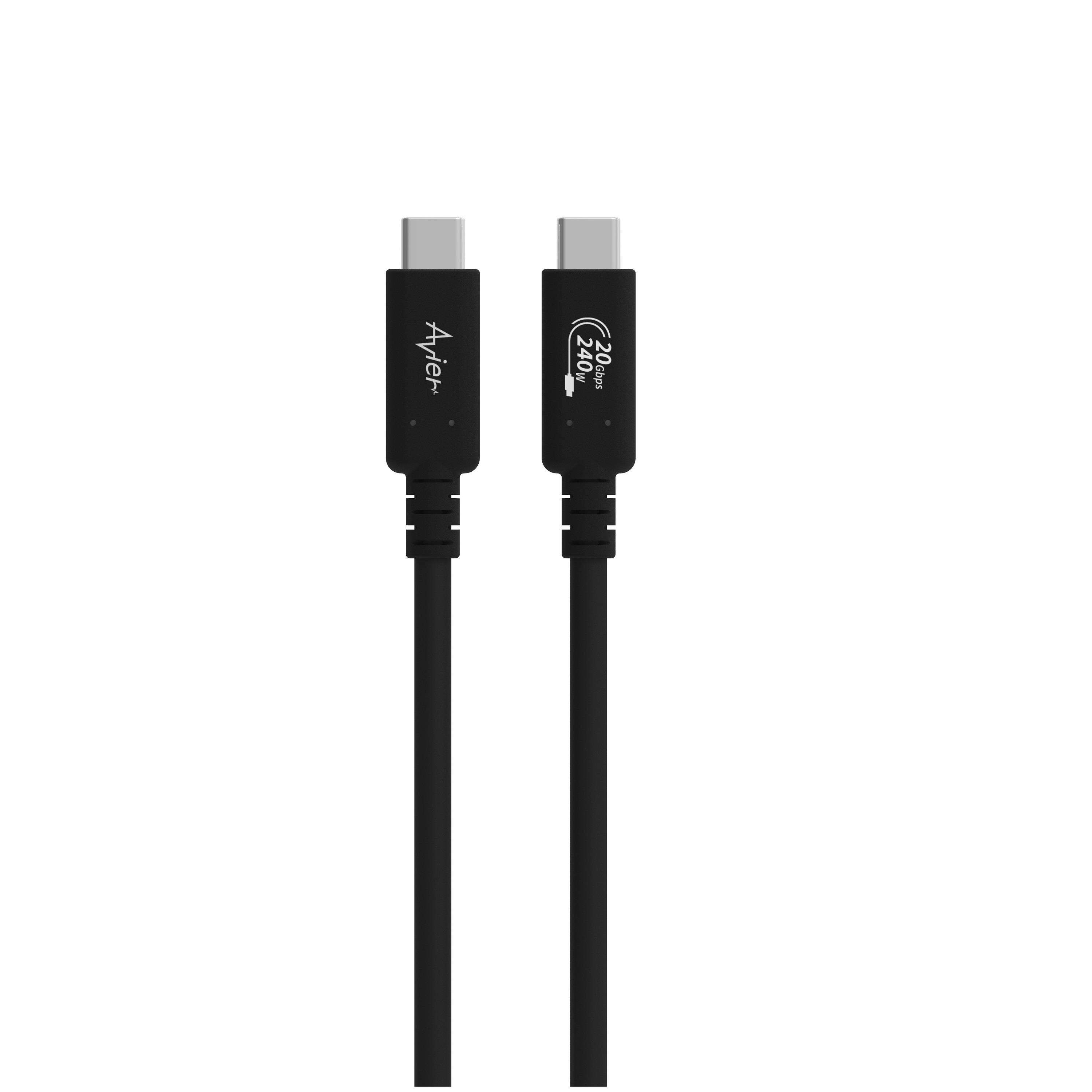 【Avier】高速資料傳輸充電線 2M((AVUUG220BK)(Uni Line USB4 Gen2x2 240W USB-C Cable))