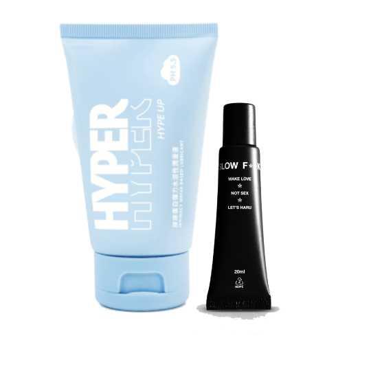 【HARU】hyper膠原蛋白彈力水溶性潤滑液80ML+慢慢愛 男性延時機能乳膏20ml