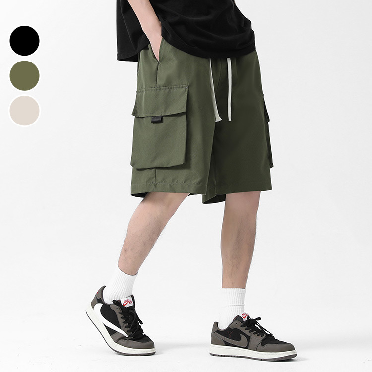 短褲 大口袋寬版工裝短褲 工裝 復古 潮流 寬版 寬鬆 街頭 大口袋 加大尺碼 台灣出貨【NZ1QK25】