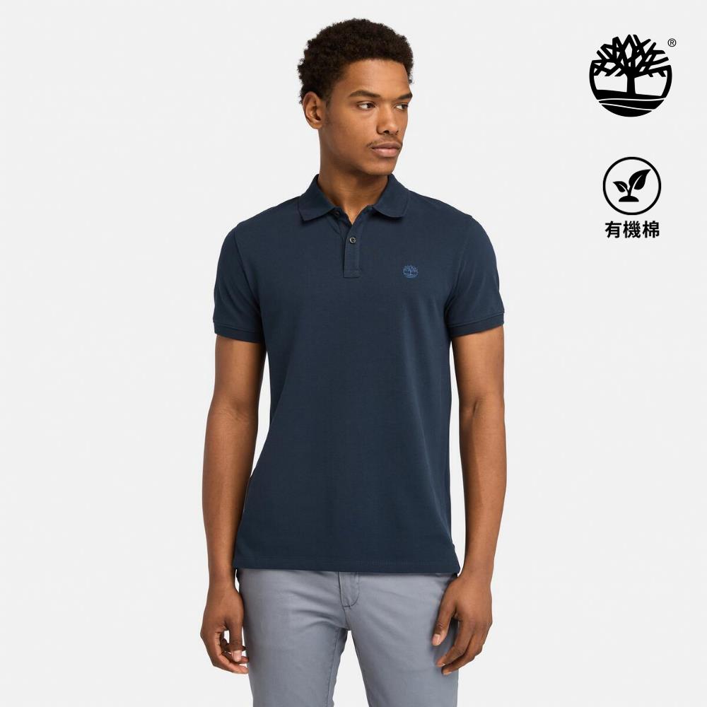 Timberland 男款深寶石藍休閒短袖Polo衫|A2EPMZ02