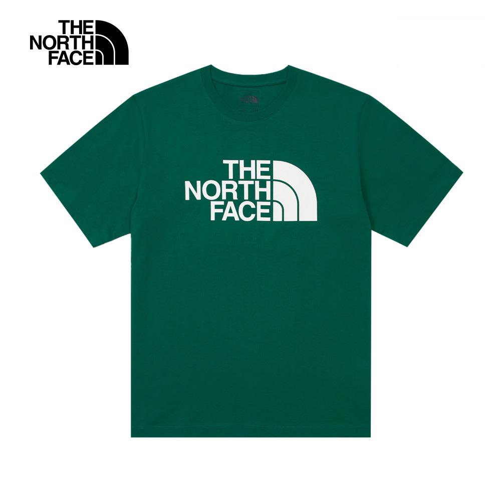 The North Face北面男女款綠色純棉舒適透氣休閒短袖T恤｜86PSNL1