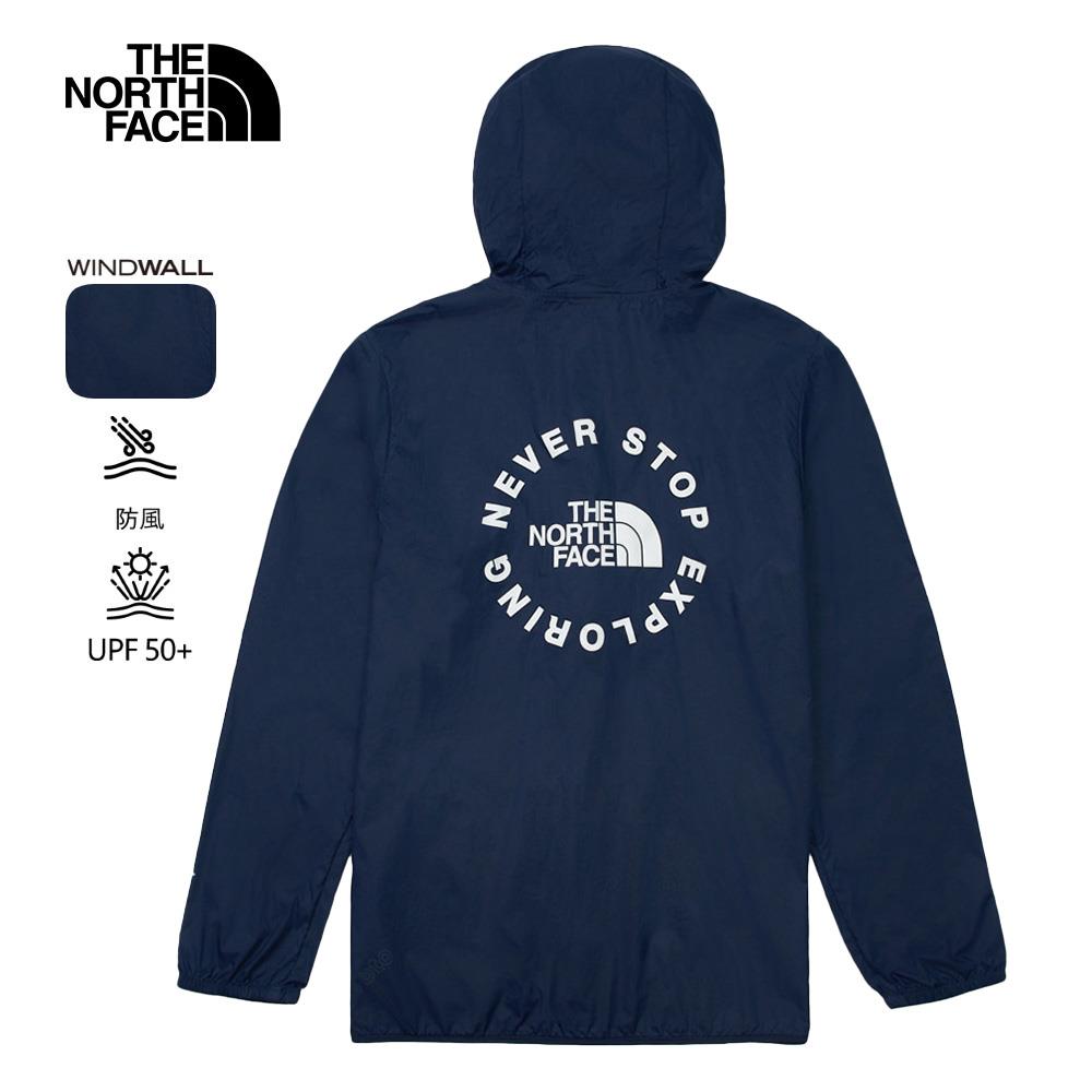 The North Face北面男款UPF藍色防風防曬連帽外套｜87V68K2