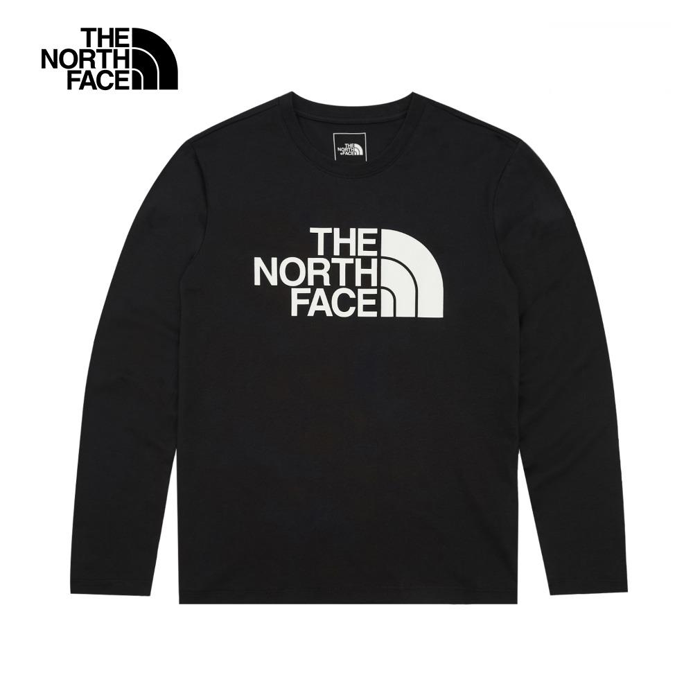 The North Face北面女款黑色吸濕排汗品牌LOGO長袖T恤｜8AKUJK3