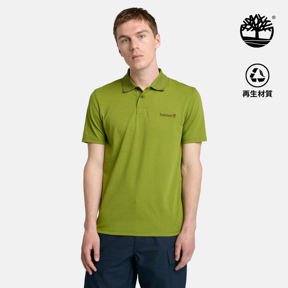 Timberland 男款綠色吸濕排汗短袖Polo衫|A2ND5EFO