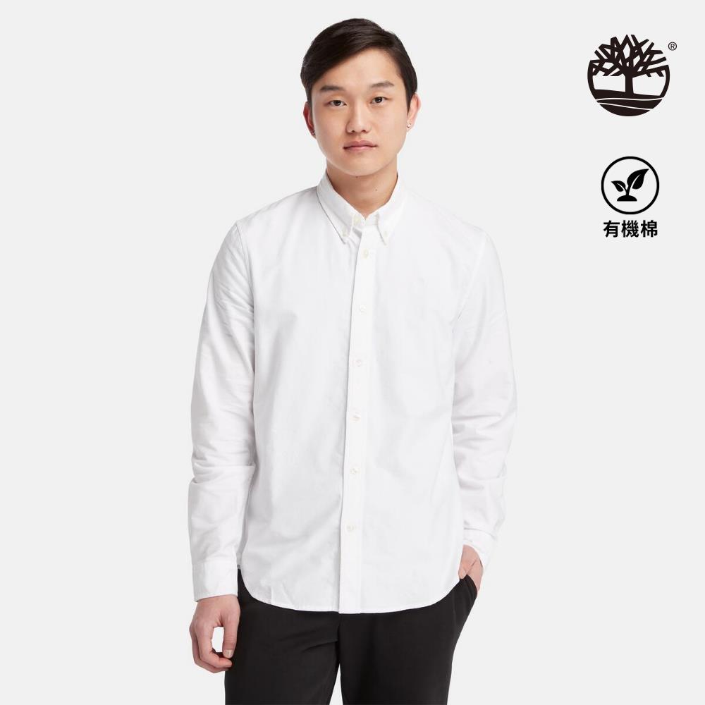 【網路限定】Timberland 男款白色牛津長袖襯衫|A2ARQA94