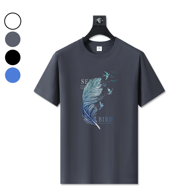 短T 羽毛圖案潮流短T 美式 街頭 潮流 時尚 短袖 圖案 多色可選 加大尺碼 台灣出貨【NZ2JN2406】