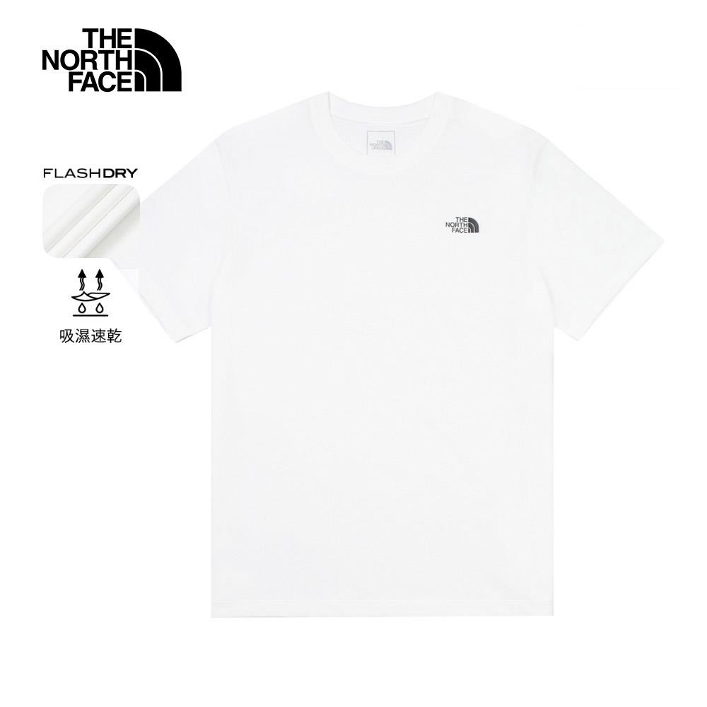 The North Face北面男款白色吸濕排汗短袖T恤|89QVFN4