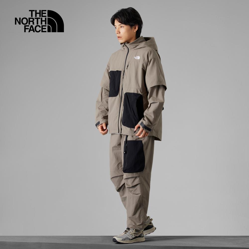 The North Face北面UE男款棕色防潑水多口袋可打包連帽外套｜8A8C1I2
