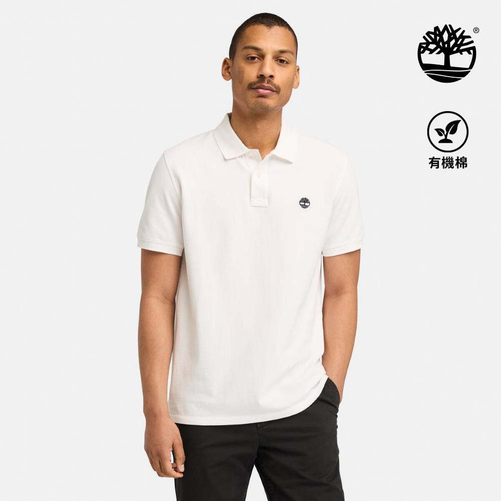 Timberland 男款白色休閒短袖POLO衫|A6943100