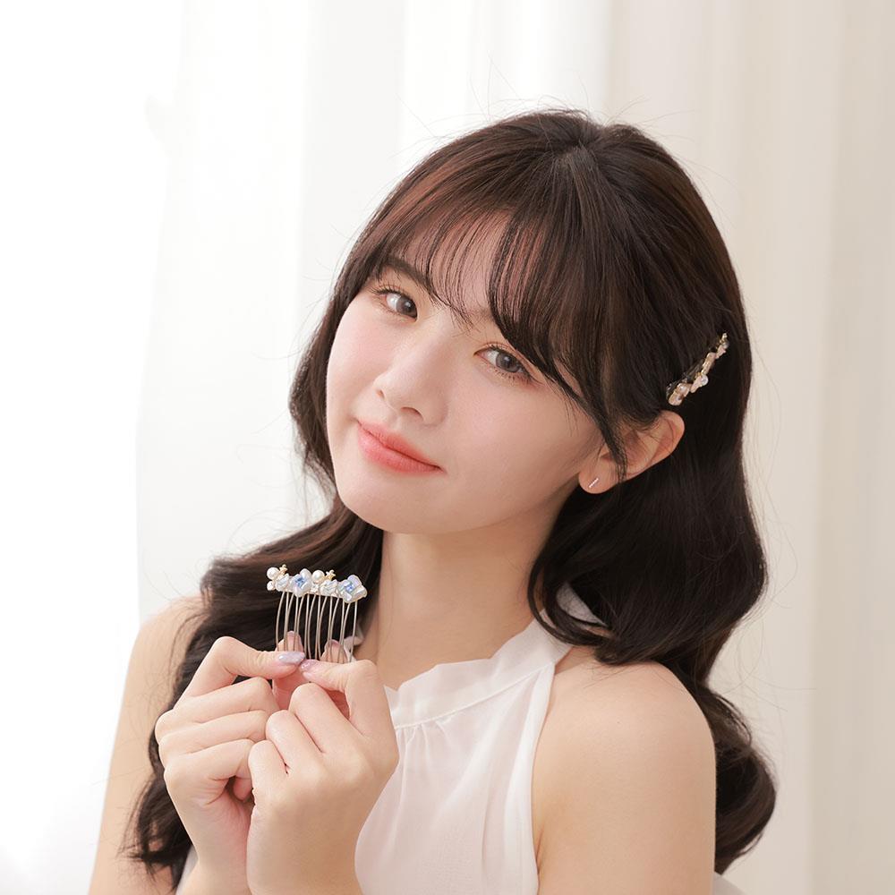 【花田囍飾】CC24065 海洋寶藏配件台灣手工七排短髮叉(2色)