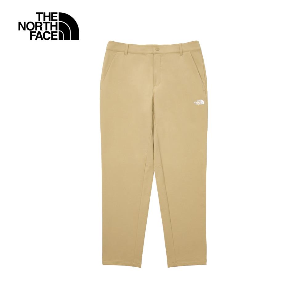 The North Face北面男款卡其色防潑水品牌LOGO長褲｜83OOLK5