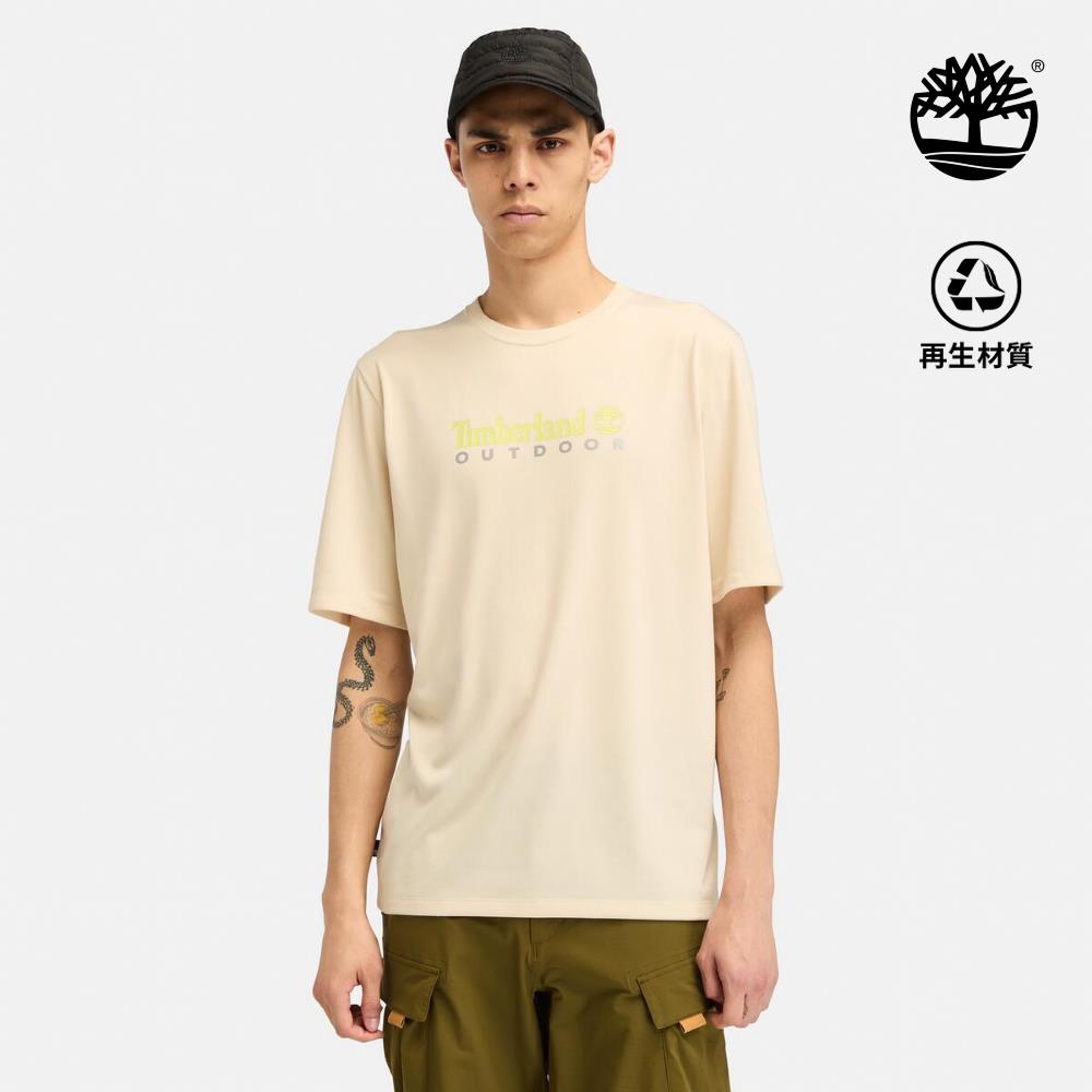 Timberland 男款象牙色休閒短袖T恤|A41Z5EFL