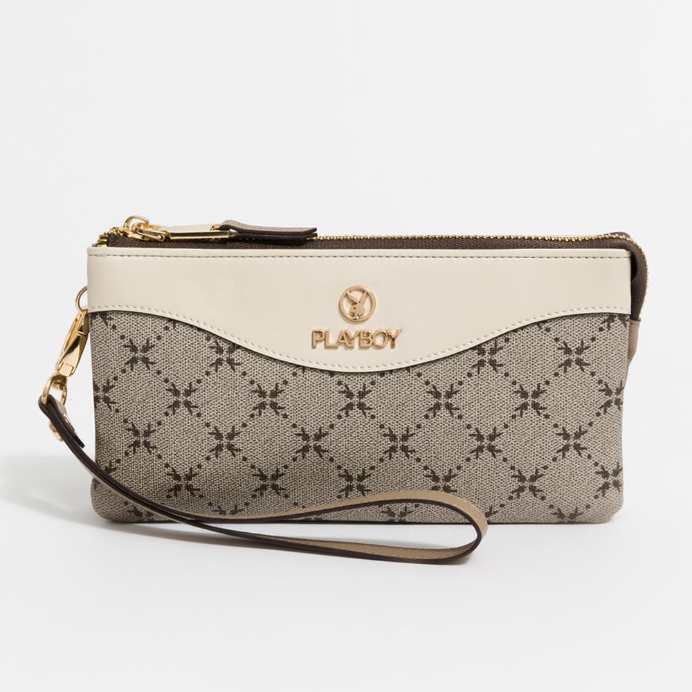 PLAYBOY  萬用包附手挽帶 L’élégance系列 - 卡其色(542-5211-26-4)