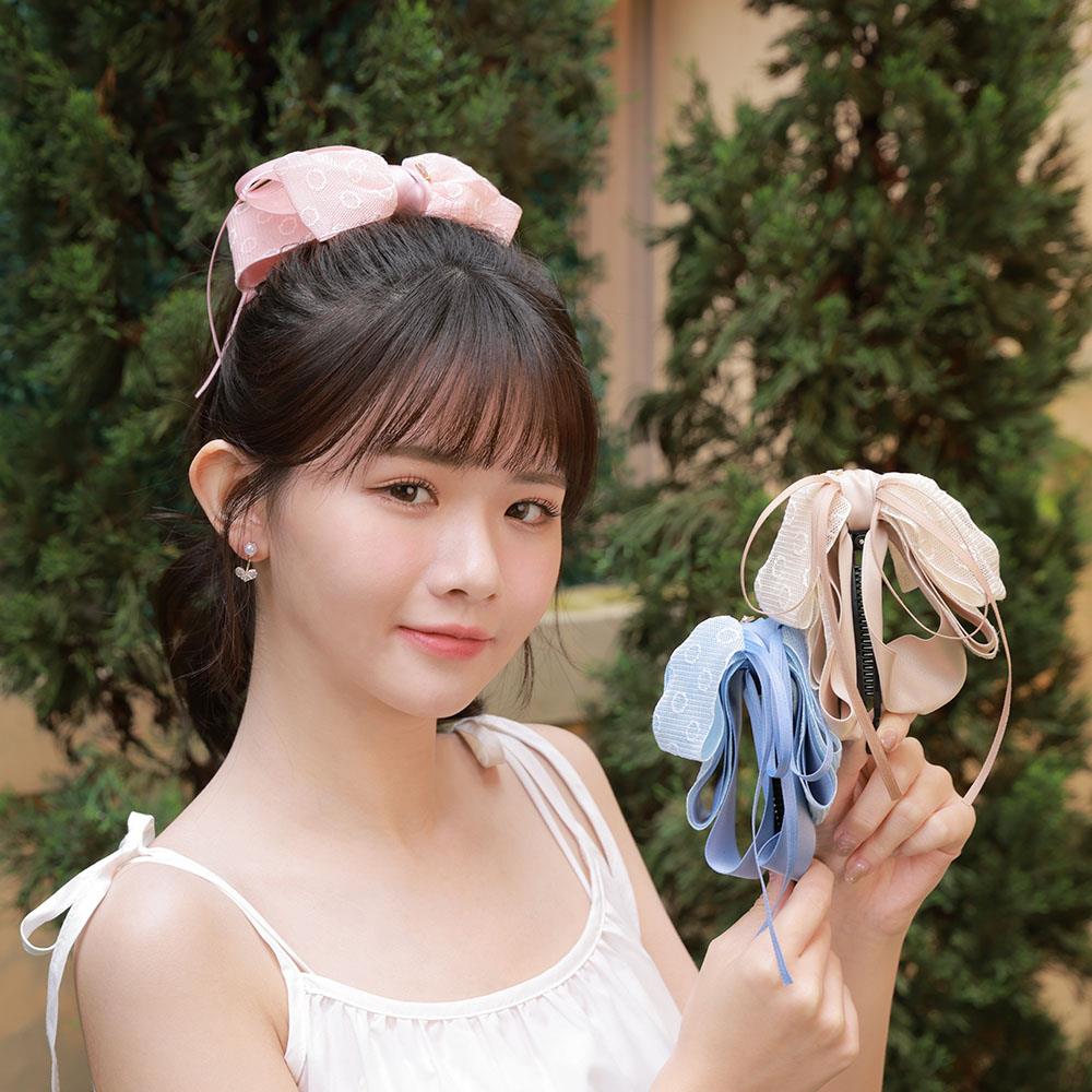 【花田囍飾】BC24016圈圈網織感蝴蝶結台灣手工仙女香蕉夾 (4色)