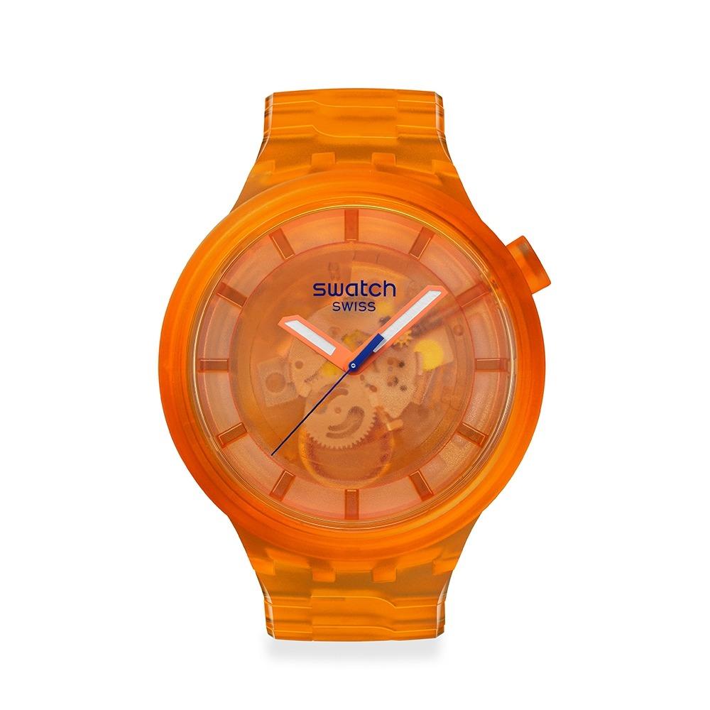 【swatch】BIG BOLD系列手錶 ORANGE JOY 橘色 (47mm) 男錶 女錶 瑞士錶