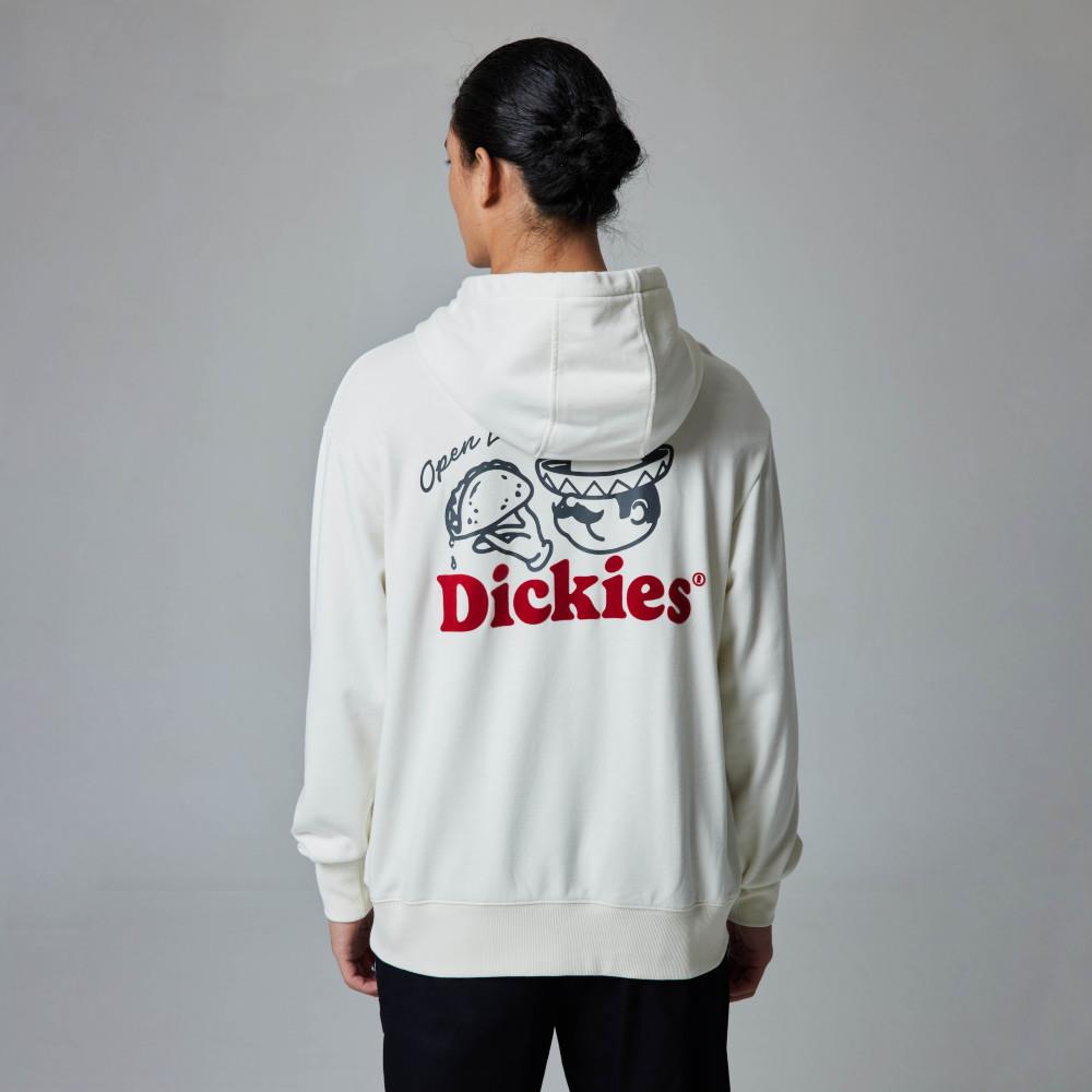 Dickies男款米白色背部趣味大圖案印花休閒連帽大學T|DK0A87KZC48