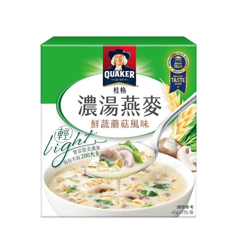 【桂格】濃湯燕麥-鮮蔬蘑菇風味(43G*5包/盒)