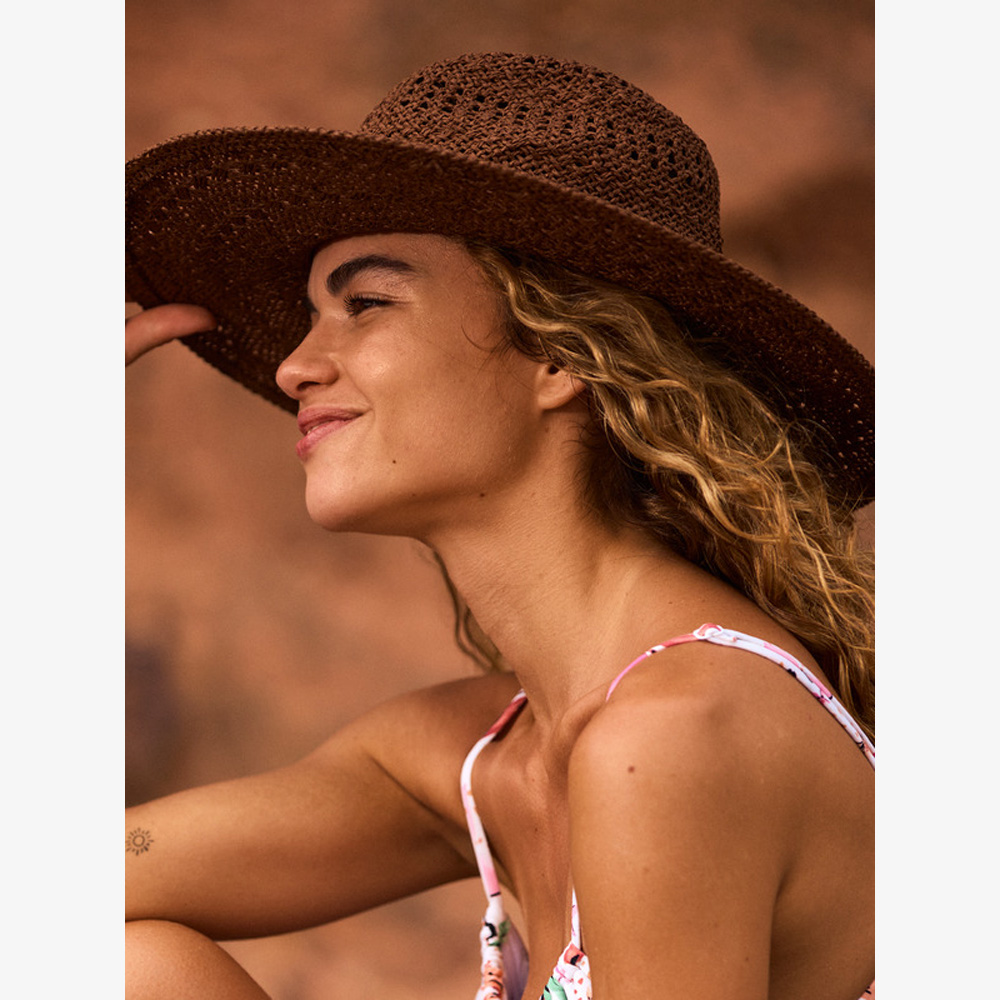 【ROXY】SUN ON THE BEACH 草編帽 咖啡色(ERJHA04249)_3