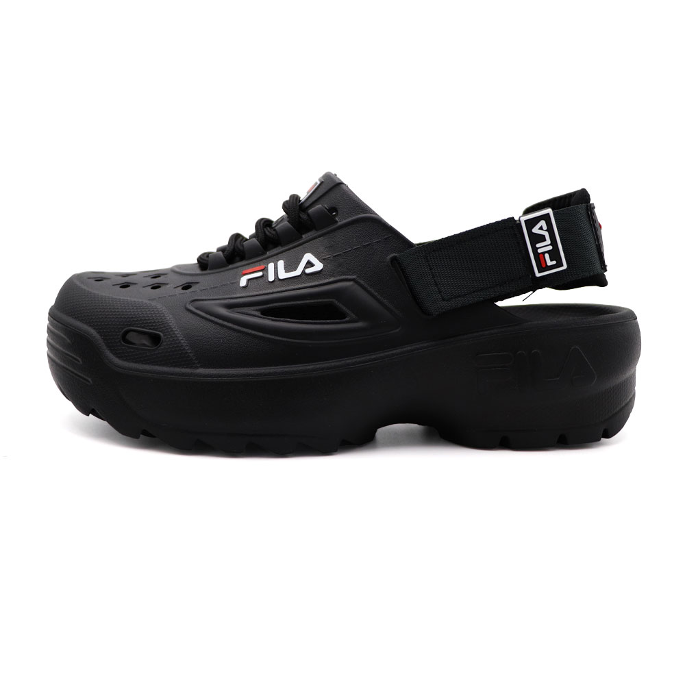 FILA Subversion  黑色 鋸齒 厚底 懶人 涼拖鞋 女款 J2632【新竹皇家4-S348Y-001】_0