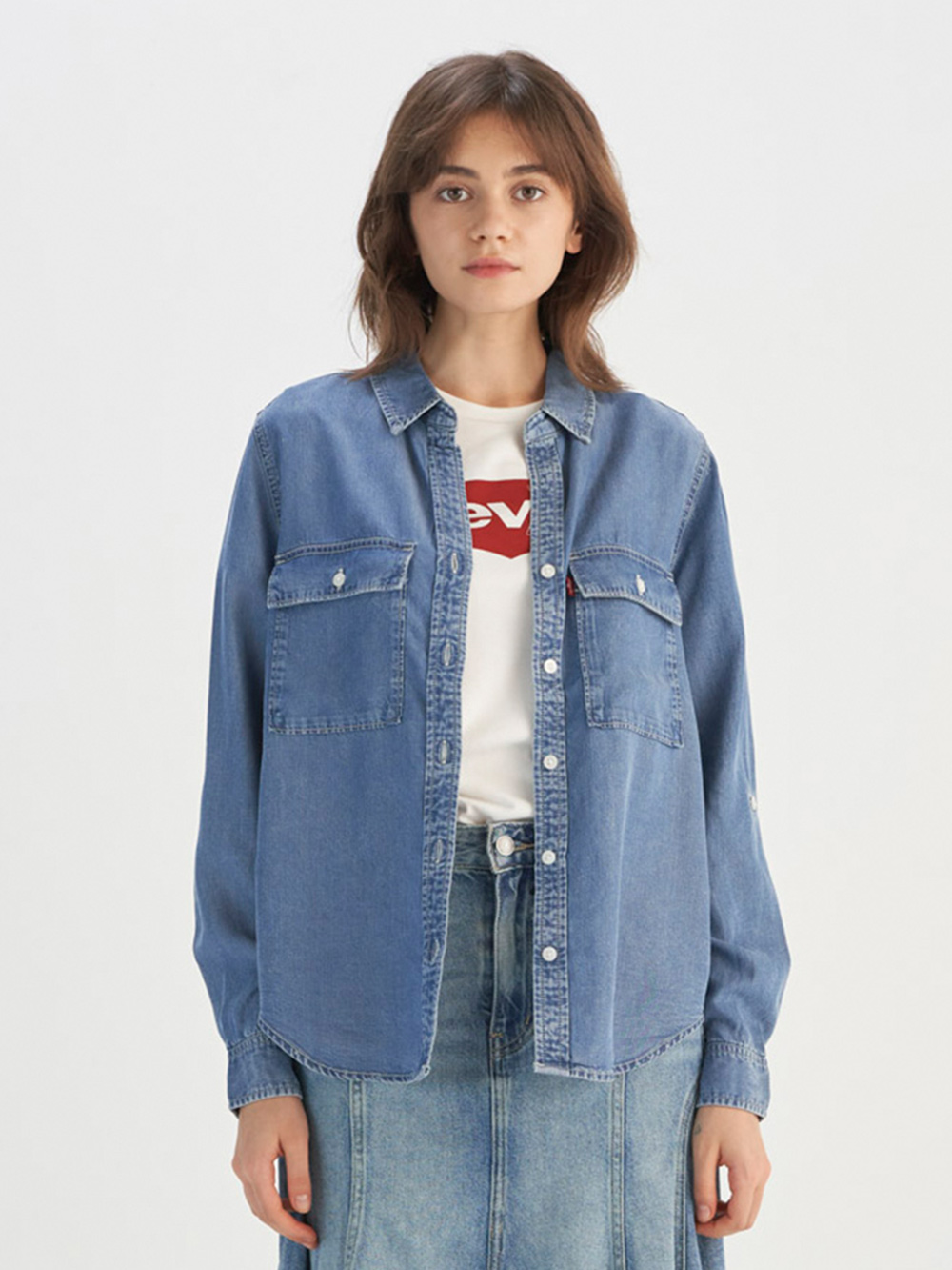 Levi’s® 女款 襯衫 牛仔襯衫 天絲棉襯杉 長袖襯衫 原色襯衫 熱賣單品