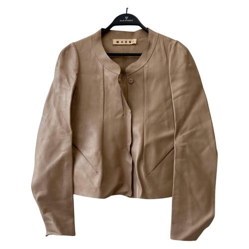 【台中中友百貨店】MARNI/皮革外套/36/