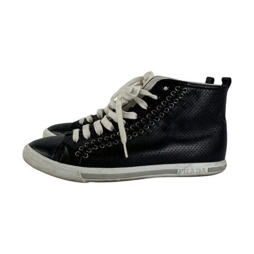 【新光三越台南中山店】PRADA/高筒運動休閒鞋/37/3T5848