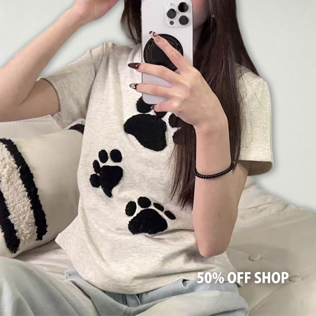 肉球腳印短袖T_0