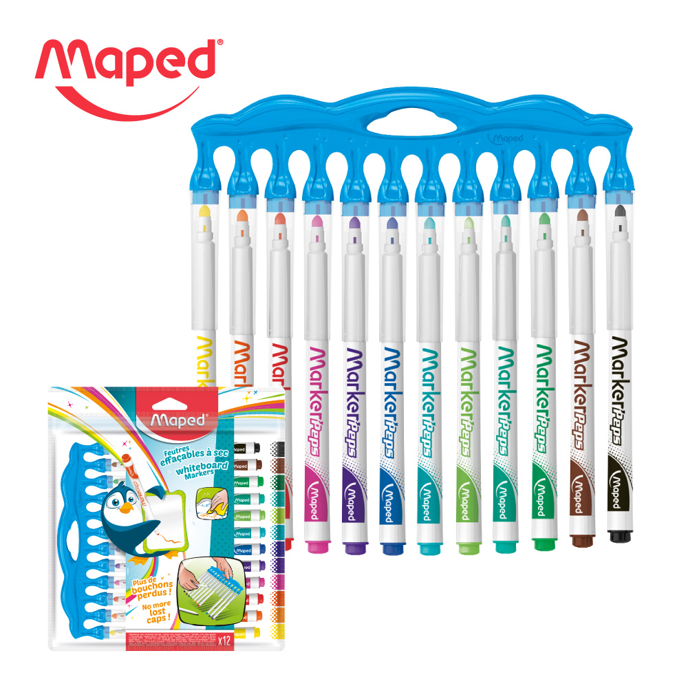 【法國Maped】連蓋式兒童專用白板筆12色_0