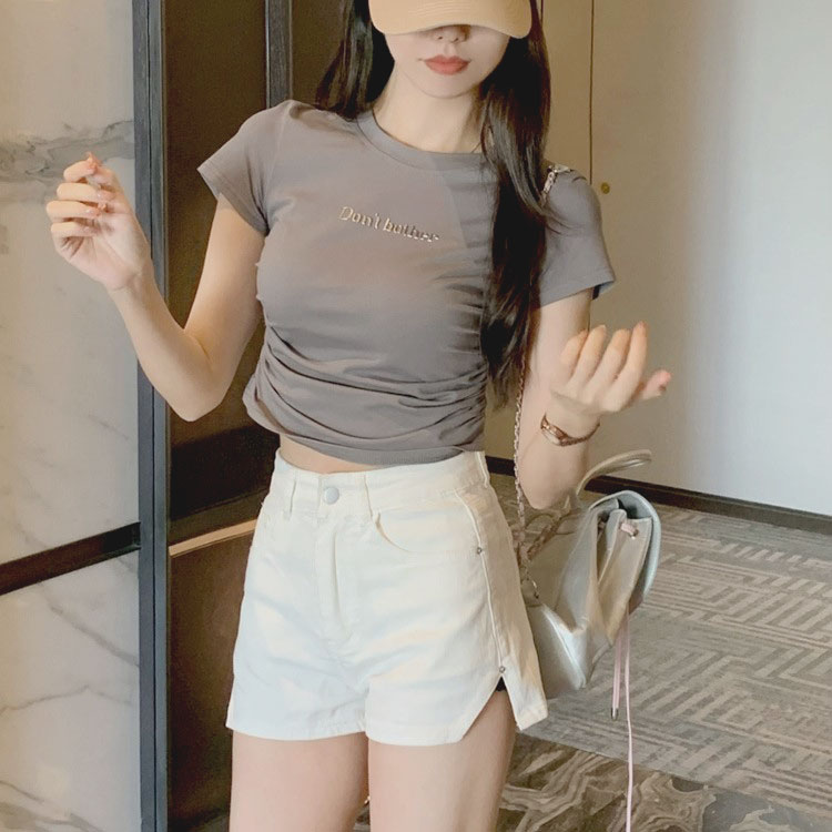 顯身材短版短袖上衣_0
