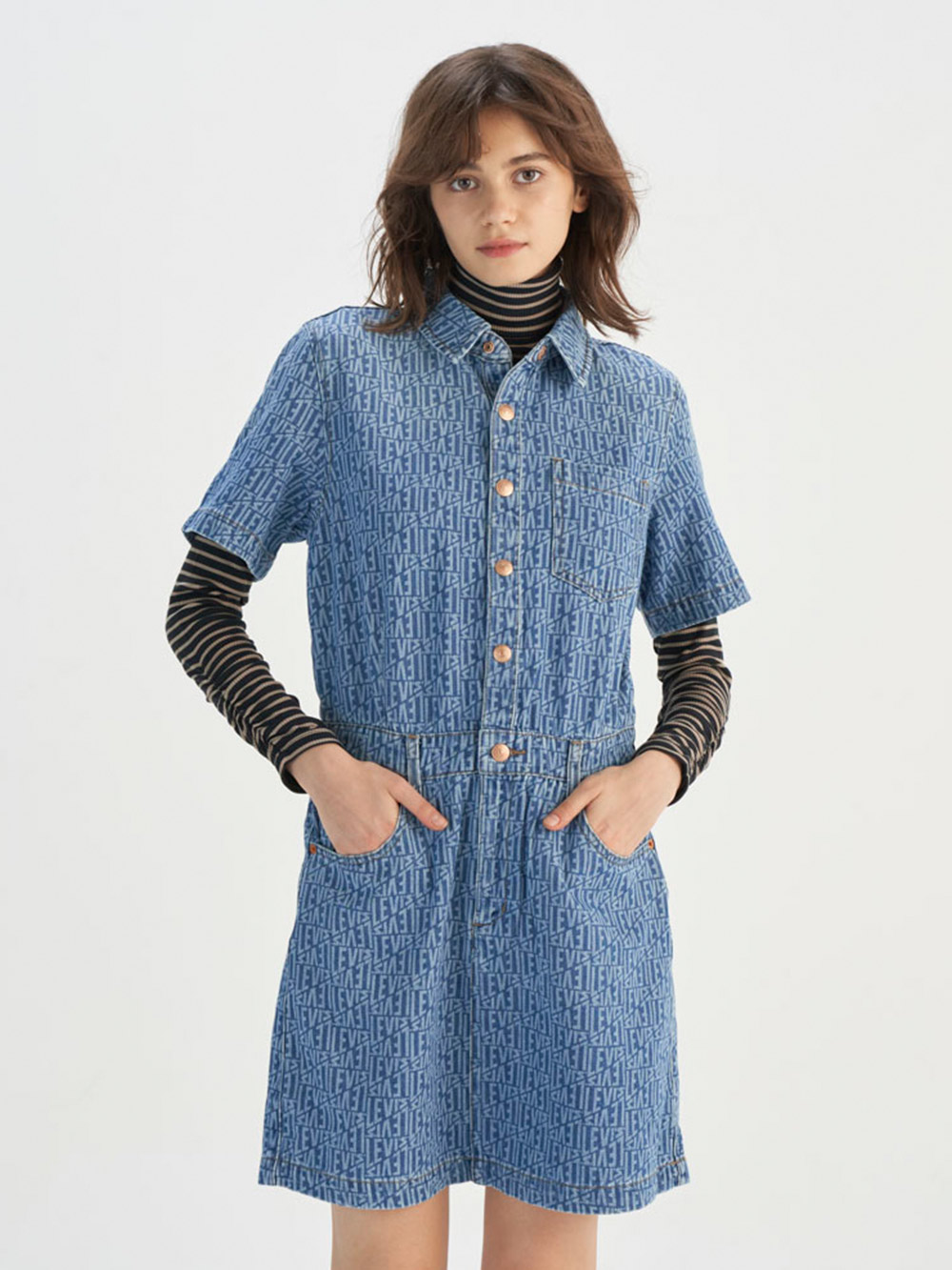 女款 牛仔洋裝 牛仔外套式洋裝 女生洋裝 熱賣單品