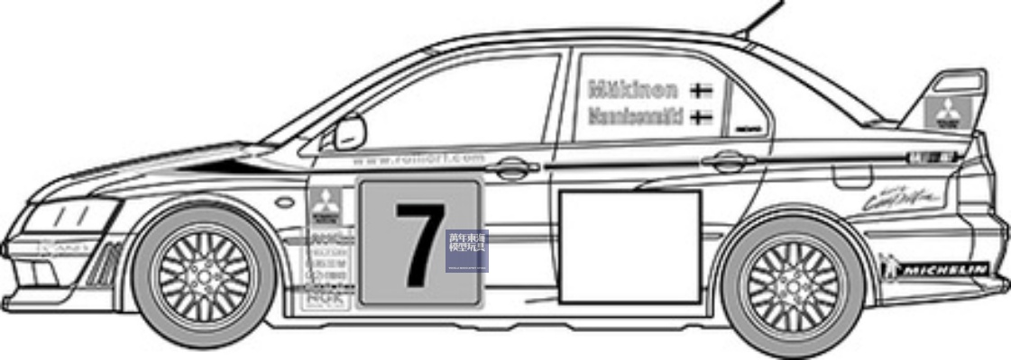 FUJIMI 1/24 Lancer Evolution VII WRC Rally Model 富士美 ID311 組裝模型 047669_2