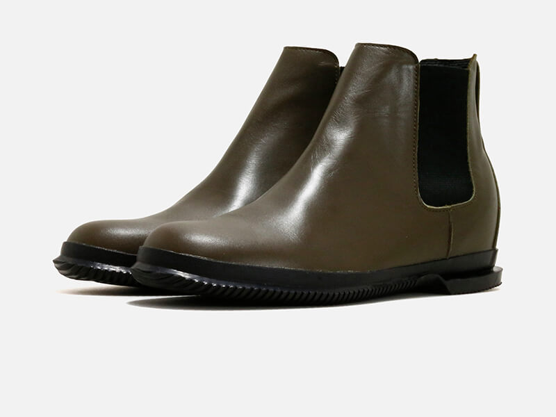 【SPINGLE】防水皮革·切爾西靴_SPM-1803-Khaki-WOMEN