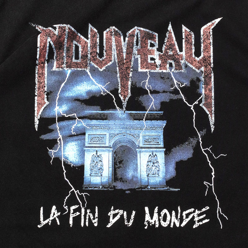 NOUVEAU NVT24102 LA FIN DU MONDE LOOSE TEE 世界末日 短T (水洗黑色)_2