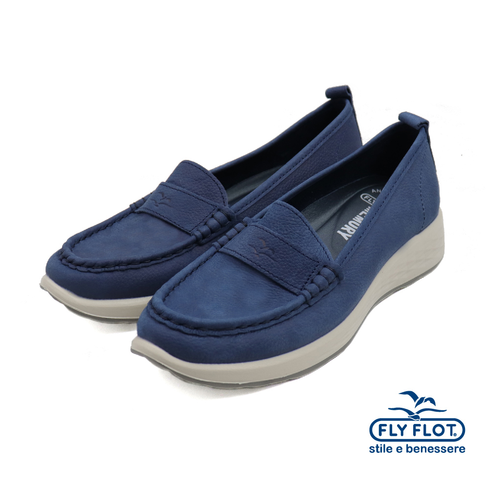 【FLYFLOT】義大利原廠輕量質感增高休閒樂福鞋 藍色(67J38-BU)