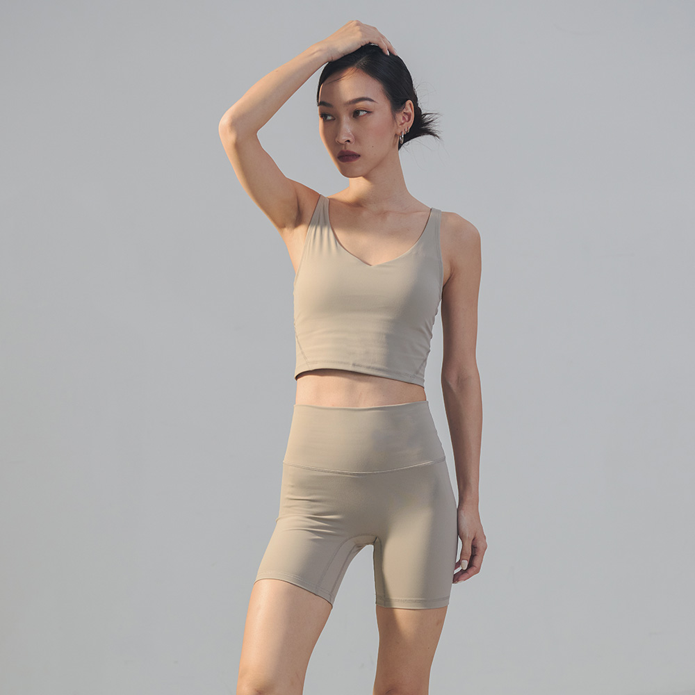中高強度Ｖ型美背運動背心-水磨灰_4