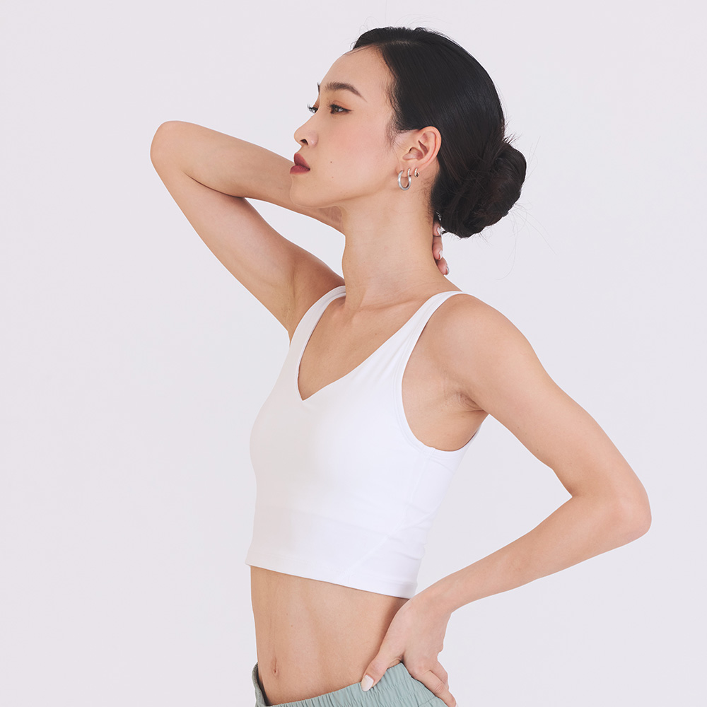 中高強度Ｖ型美背運動背心-White_1
