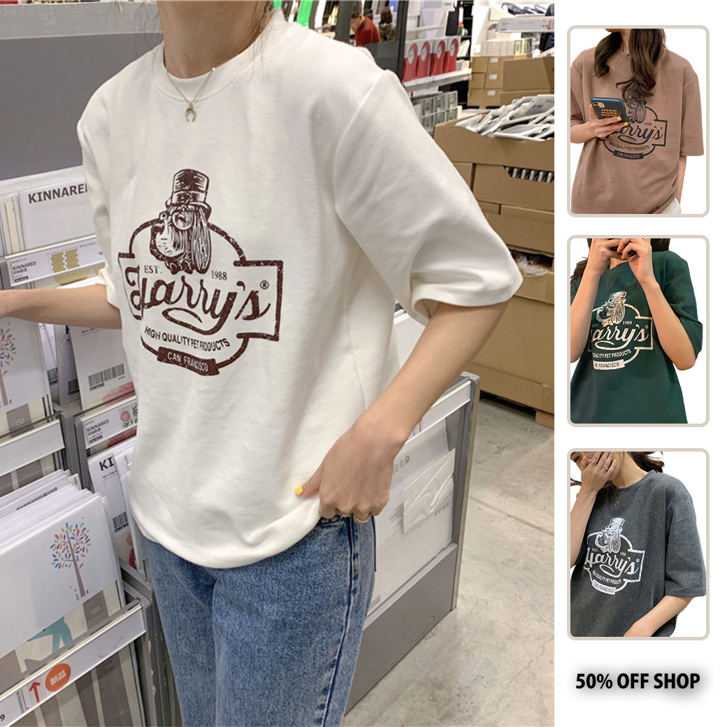 高帽紳士大耳狗短TEE_0