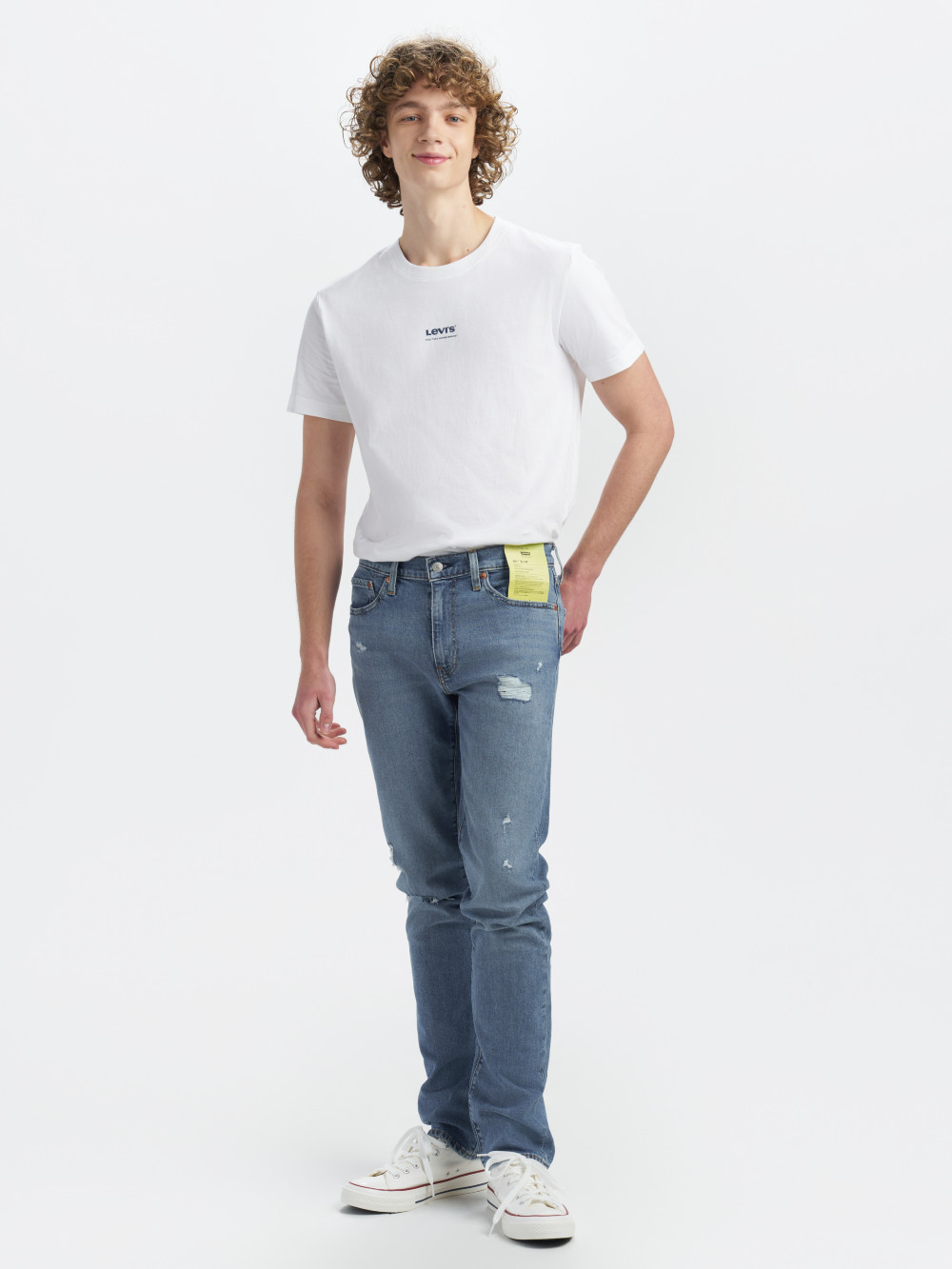 Levi’s® 511™ 男款低腰合身直筒丹寧牛仔褲 / 彈性 /破壞加工 熱賣單品