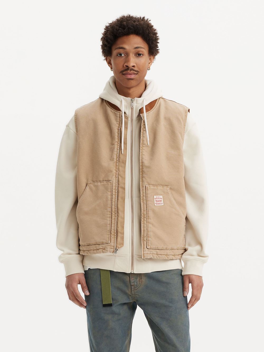 Levi's® Workwear工裝系列 男款 鋪棉丹寧牛仔外套背心 人氣新品