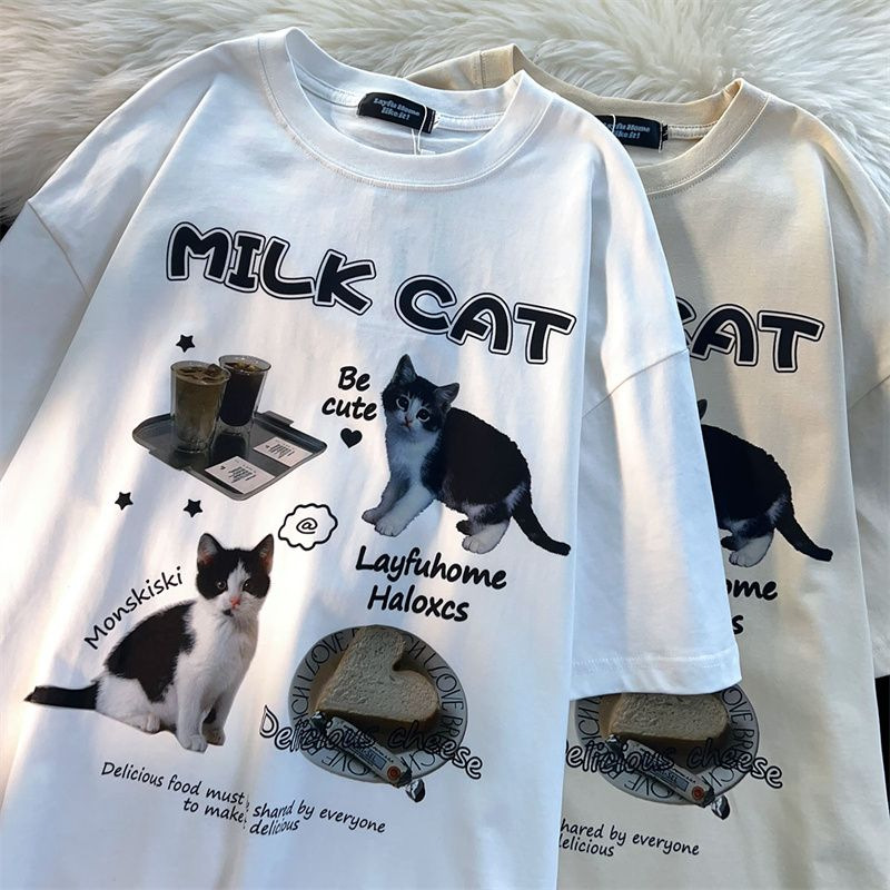 MILK CAT兩隻小貓貓短T_0
