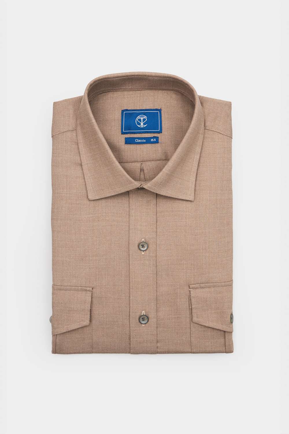 SST&C Khaki Double Pocket Standard Fit Shirt | 00062408001_7