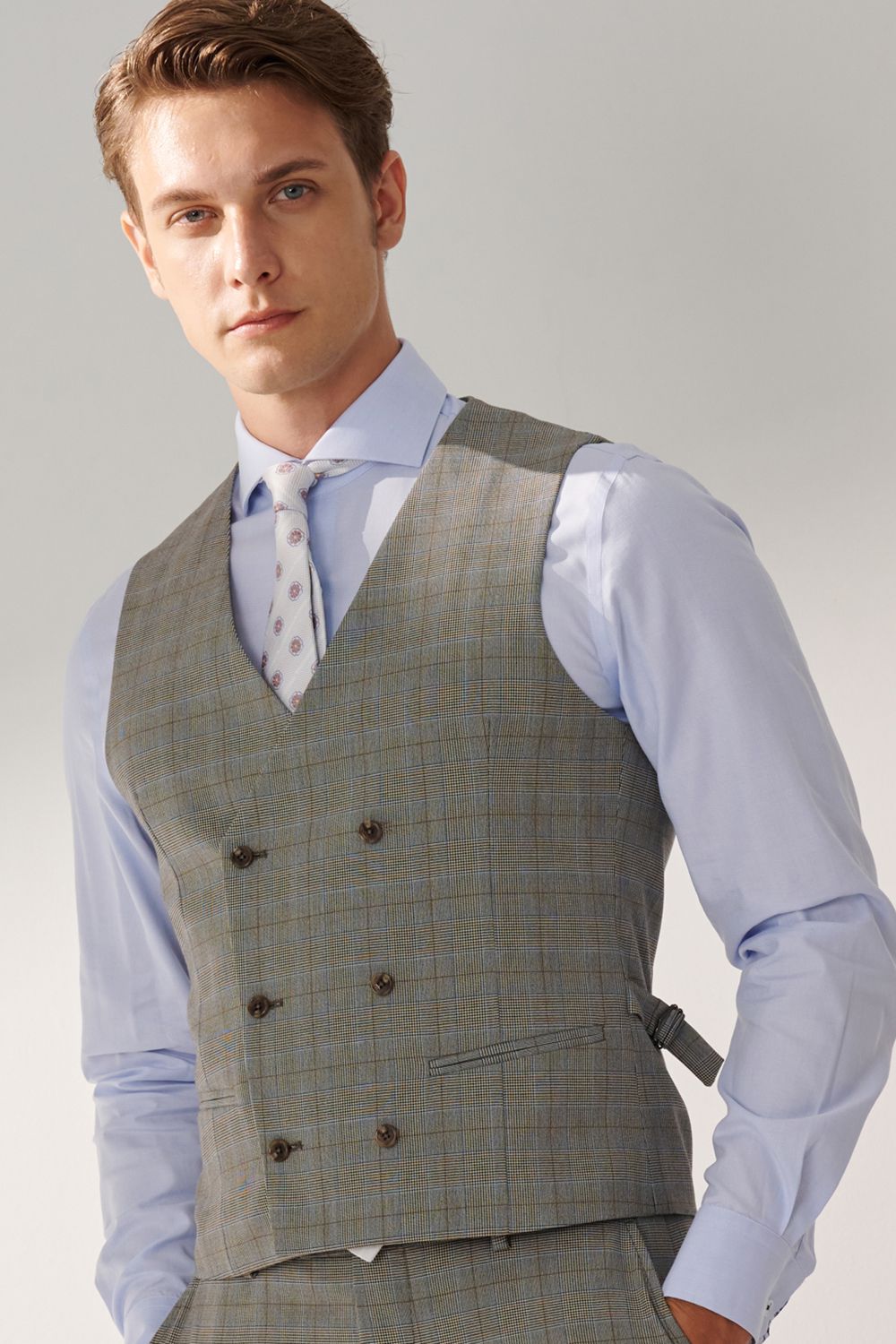 SST&C Light Blue Textured Slim Fit Shirt | 00062408011_4