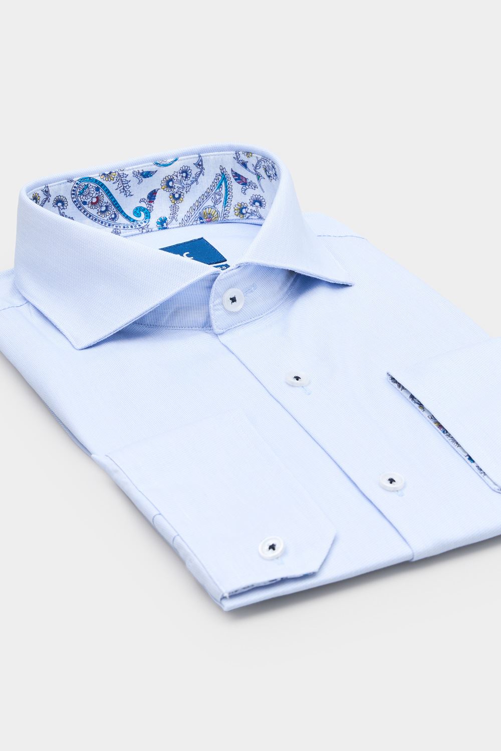 SST&C Light Blue Textured Slim Fit Shirt | 00062408011_7